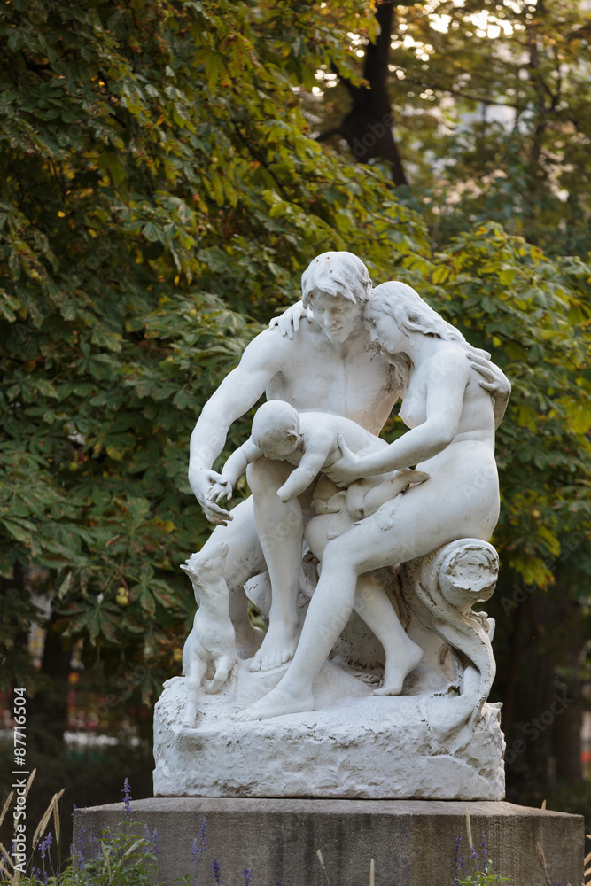 Statue in Luxembourg garden of Luxembourg Palace, Paris, France