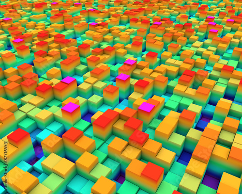 Abstact colorful cubes background
