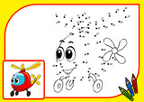 Сoloring book (dot to dot helicopter)