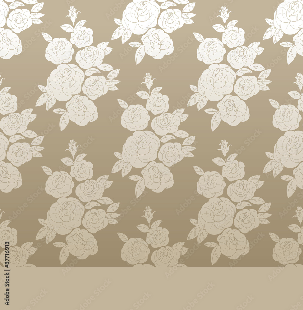 Rose elegant vintage seamless pattern