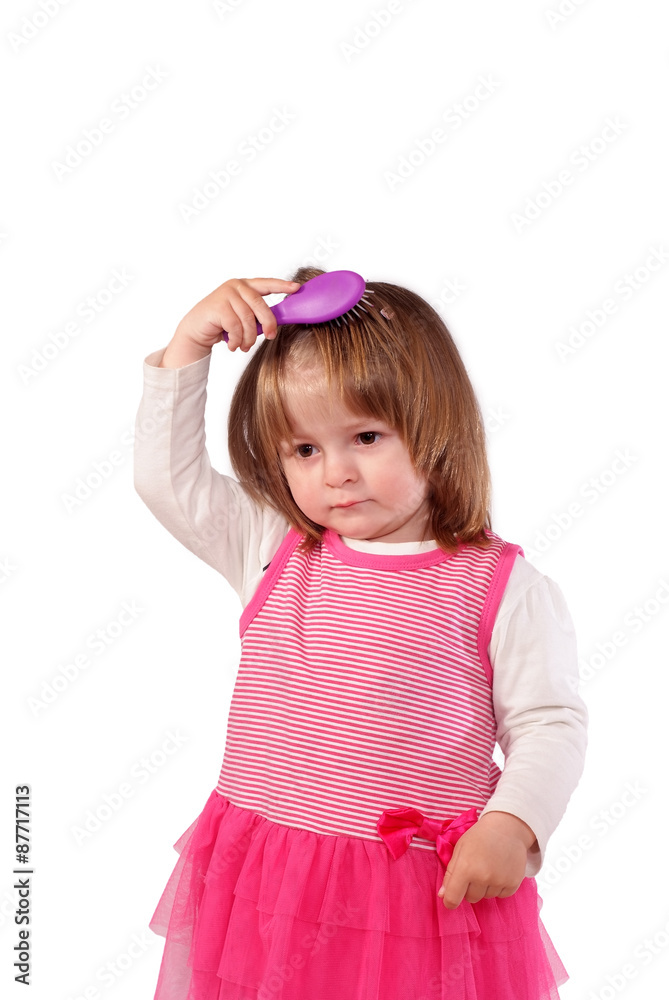 Cute little girl in a pink dress Cute little girl in a pink dress