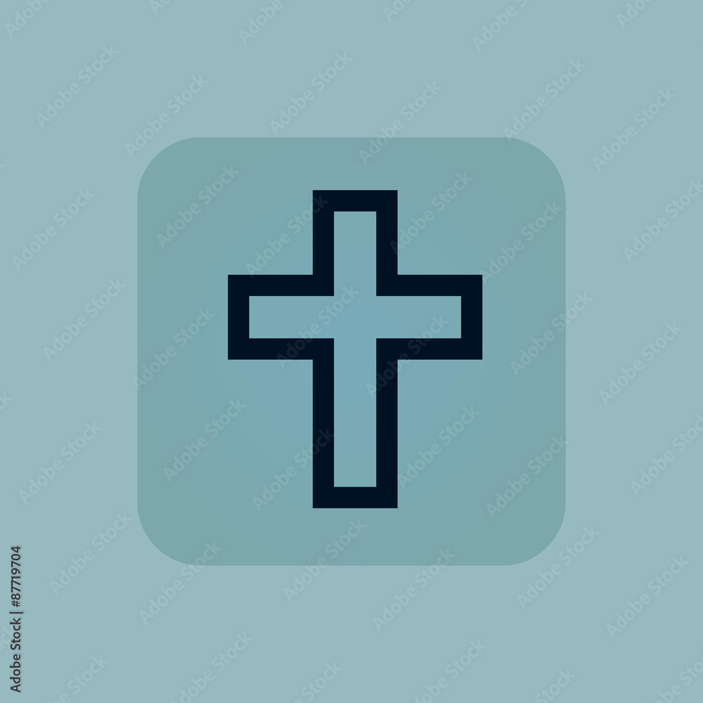 Pale blue christian cross icon Pale blue christian cross icon