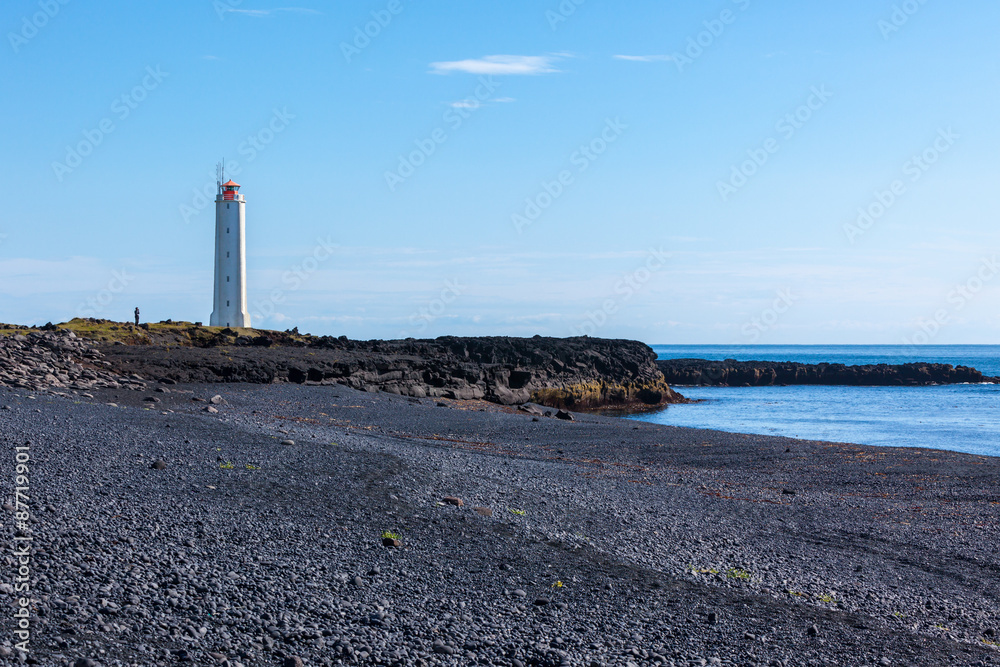 Fototapeta premium Lighthouse in West Iceland at sunny weather