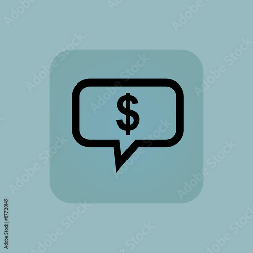Pale blue dollar message icon