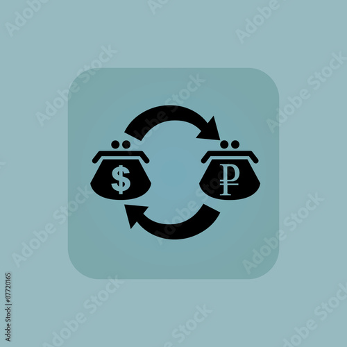 Pale blue dollar-ruble exchange icon
