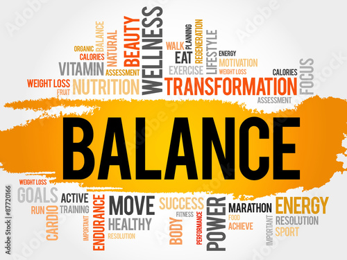 BALANCE word cloud, fitness, sport, health concept