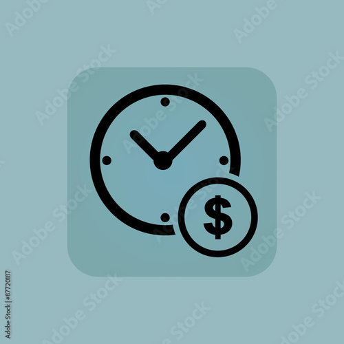 Pale blue time money icon
