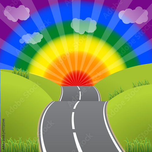 Road to a bursting gay lesbian sky