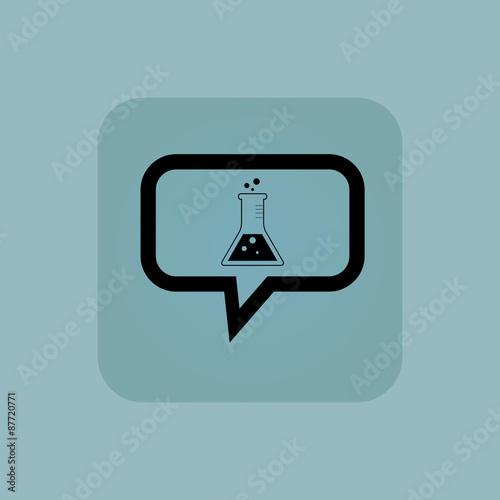 Pale blue conical flask message