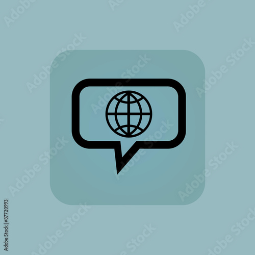 Pale blue globe message icon