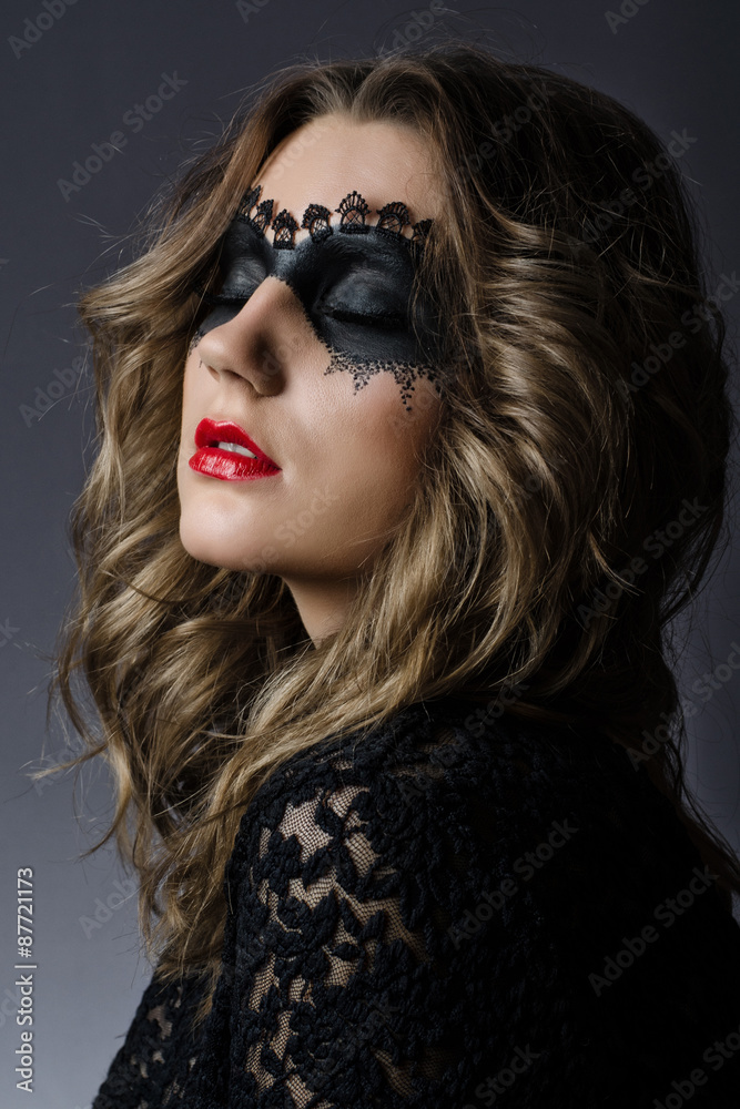 Fototapeta premium Beauty Girl.Fashion Art Woman Portrait with fashion mask makeup