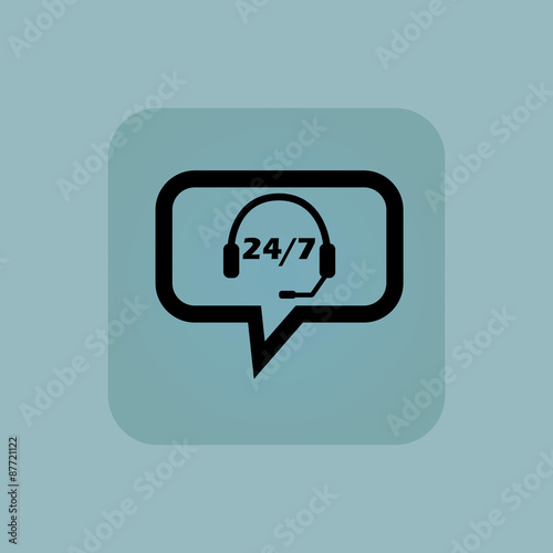 Pale blue support message icon