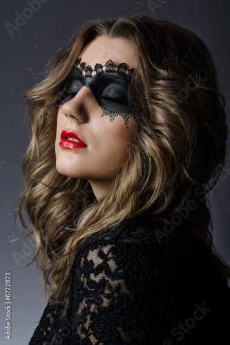 Beauty Girl.Fashion Art Woman Portrait with fashion mask makeup © dmshpak