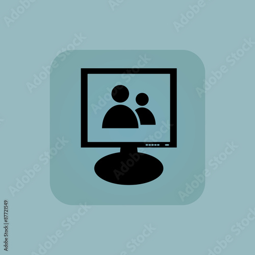 Pale blue contacts monitor icon