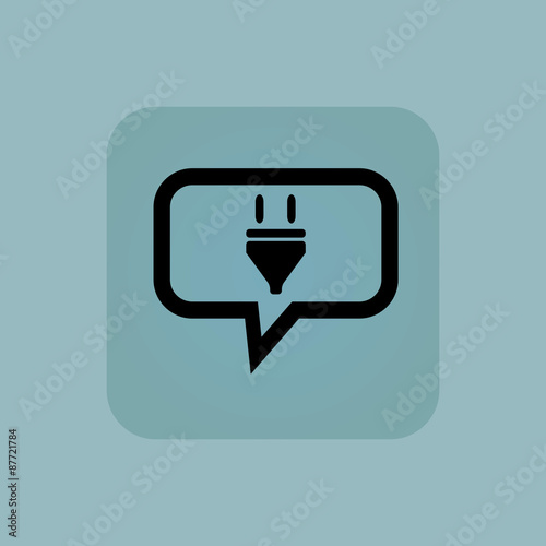 Pale blue plug message icon
