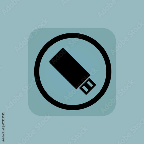 Pale blue USB stick sign