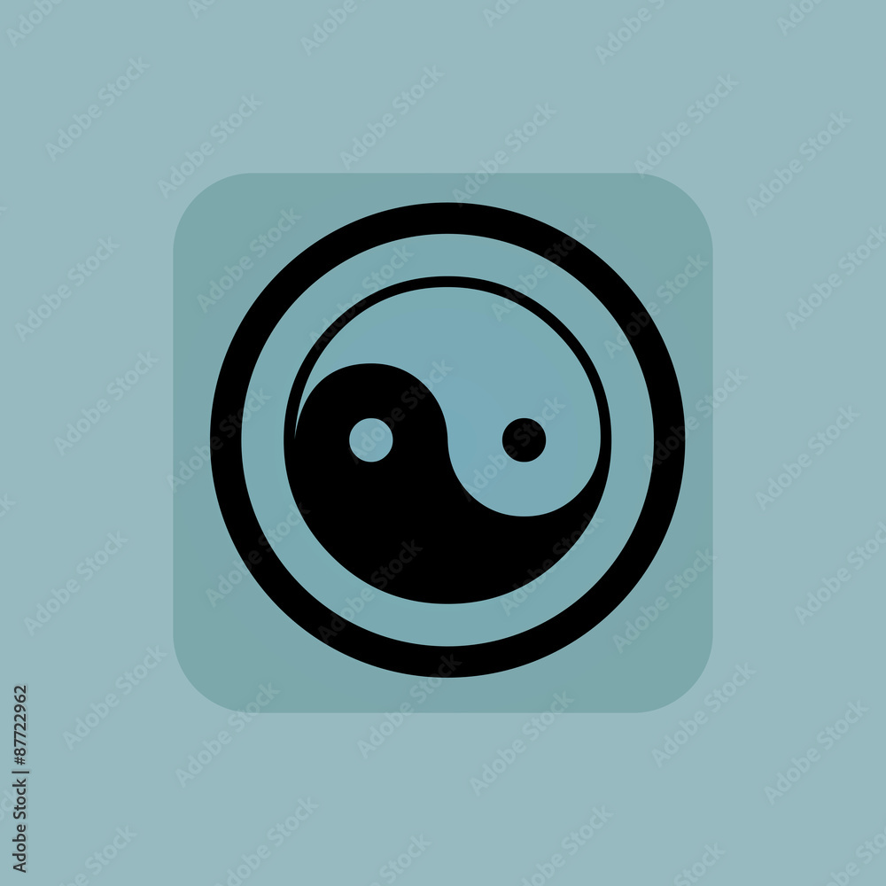 Obraz premium Pale blue ying yang sign