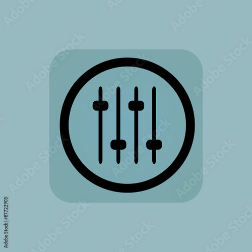 Pale blue console faders sign