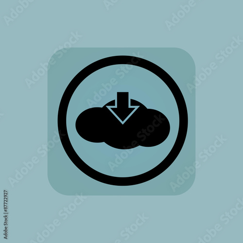 Pale blue cloud download sign