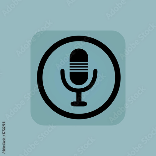 Pale blue microphone sign