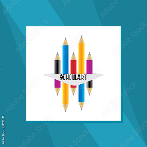 colorful pencil with education concept vector 