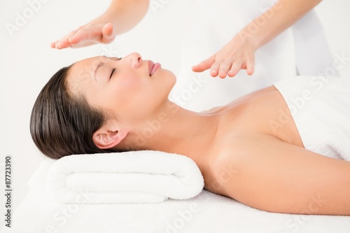Woman receiving alternative therapy