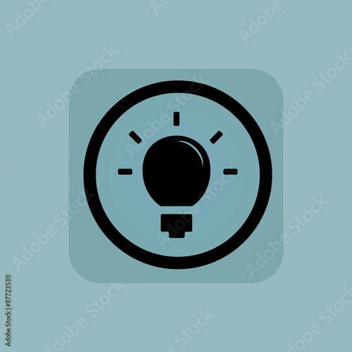 Pale blue light bulb sign