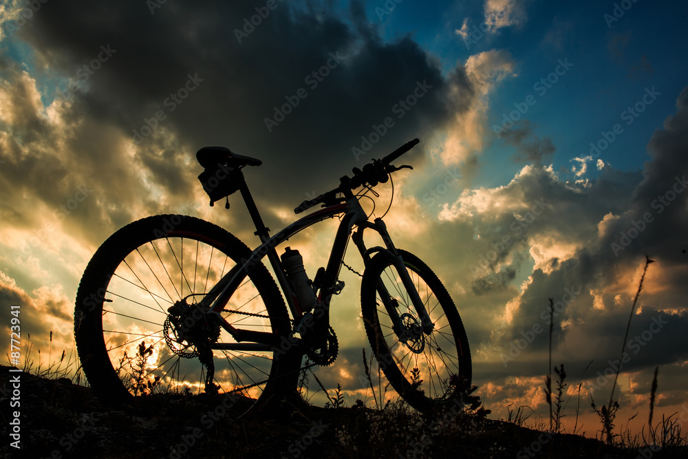 Beautiful scene of bike on sunset Beautiful scene of bike on sunset