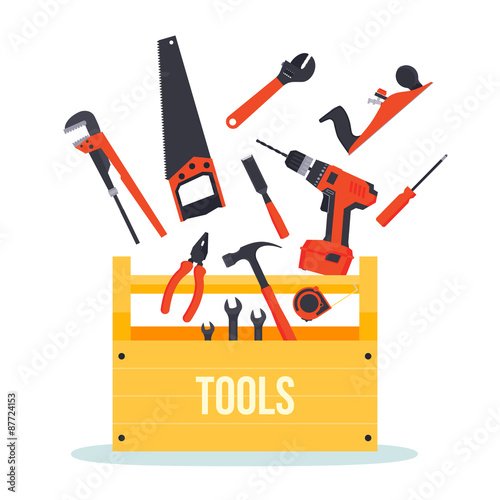 Tools box with instruments