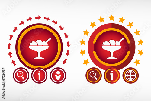 Ice cream icon on creative background