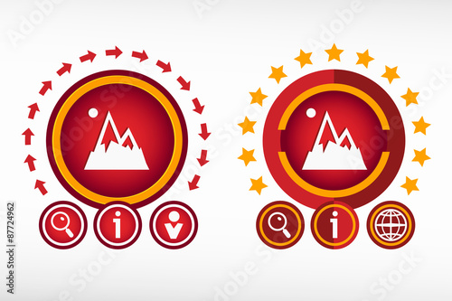 Mountain icon on creative background