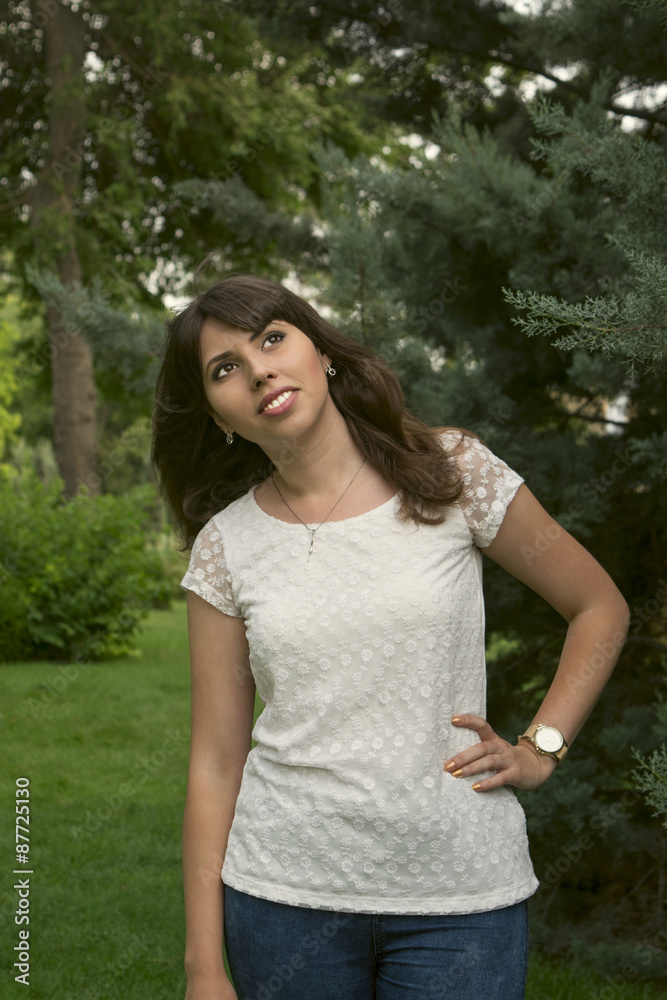 Fototapeta premium a young girl outdoors