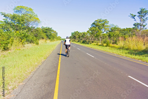 Road near border between Zambia and Zimbabwe