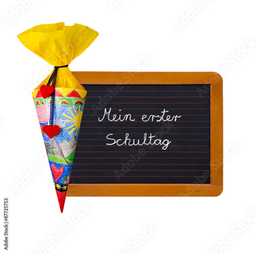 Schultüte mit Schiefertafel