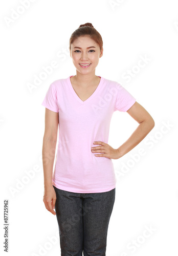 young beautiful female with blank t-shirt © geargodz