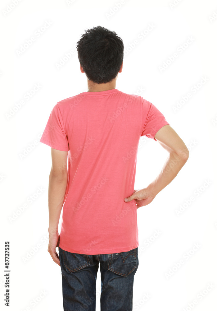 man with blank t-shirt