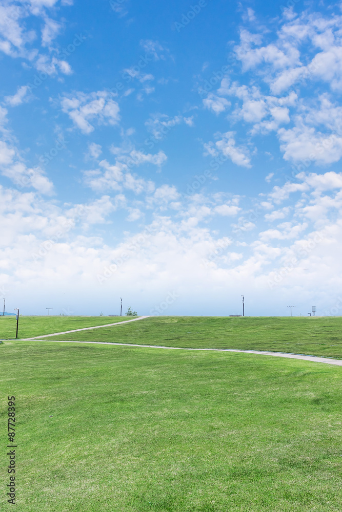 Obraz premium 파란하늘 잔디밭