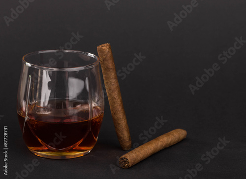 Whiskey and cigars. 