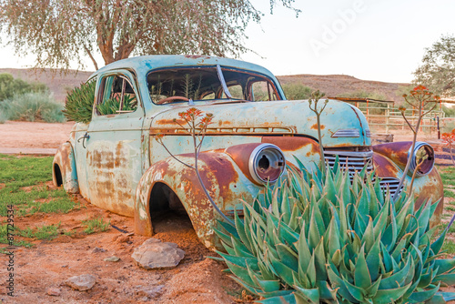 Fototapeta Naklejka Na Ścianę i Meble -  Rusty vintage car in Namibia