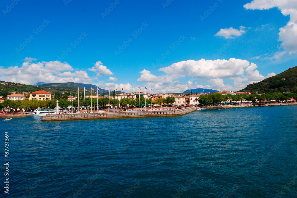 GARDA, LAKE GARDA, ITALY - Garda, promenade with marina