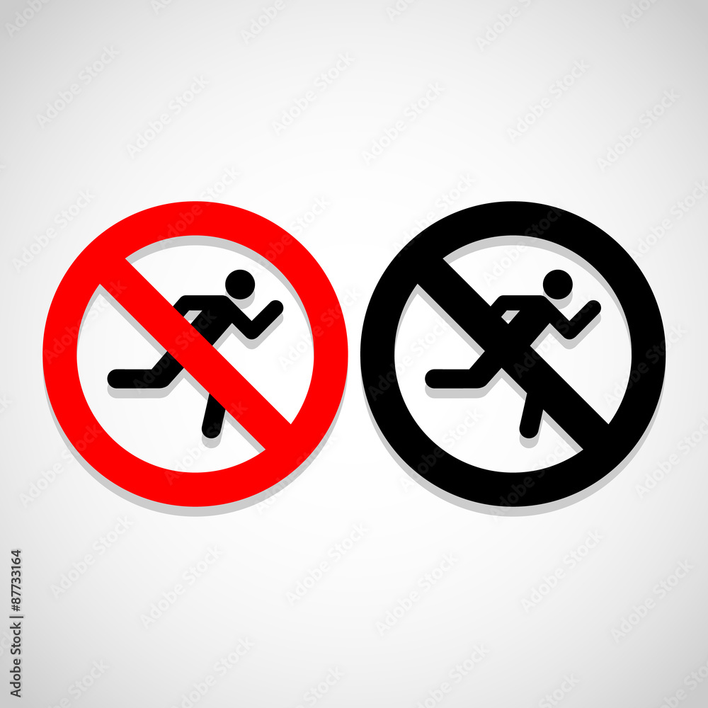 No Run icons set great for any use. Vector EPS10. No Run icons set great for any use. Vector EPS10.