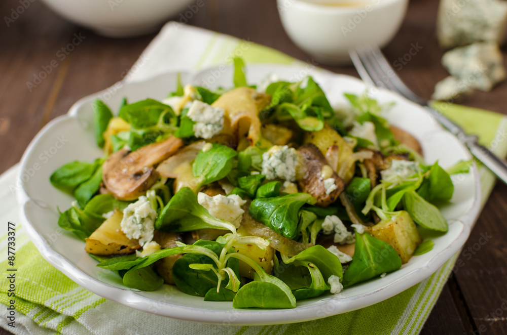 Fresh salad with vegetable and blue cheese Fresh salad with vegetable and blue cheese