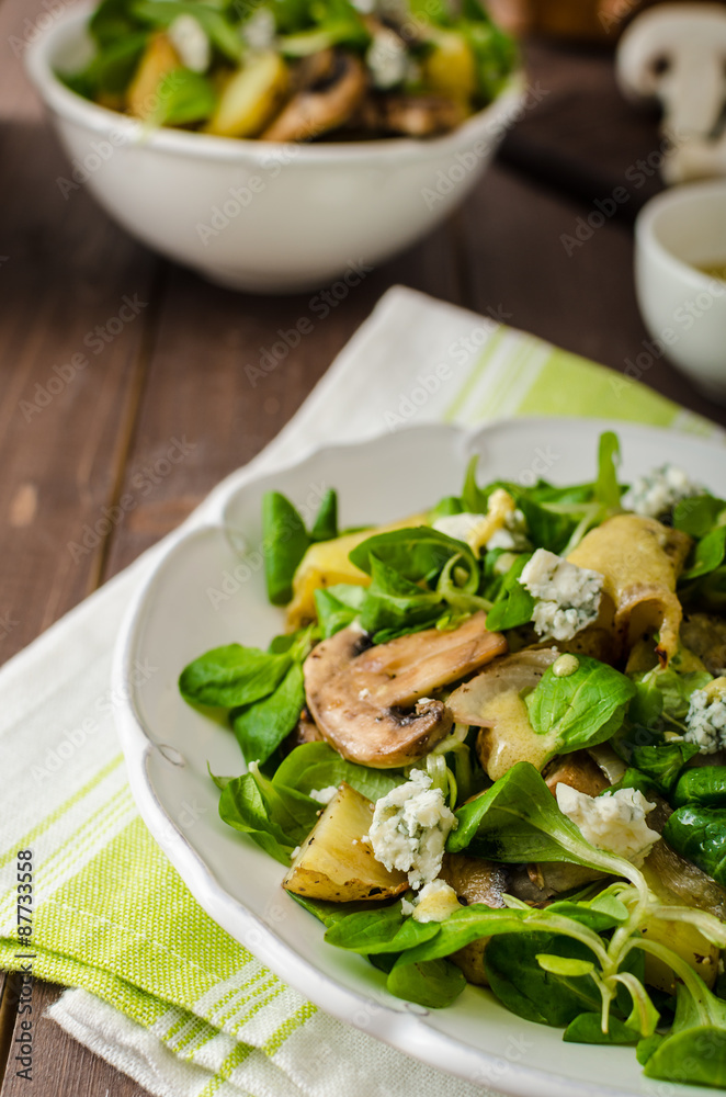 Fresh salad with vegetable and blue cheese Fresh salad with vegetable and blue cheese