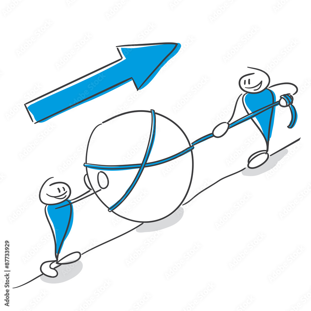 Stick Figure Series Blue Stock Vector | Adobe Stock