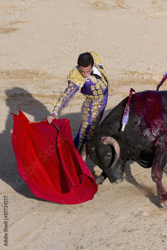 Bullfighter in a bullring 
