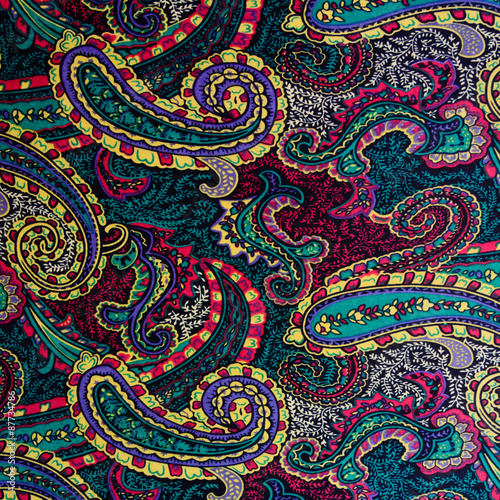 Texture fabric paisley and floral