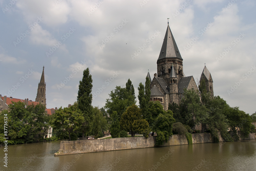 views of the historic center of Metz, France