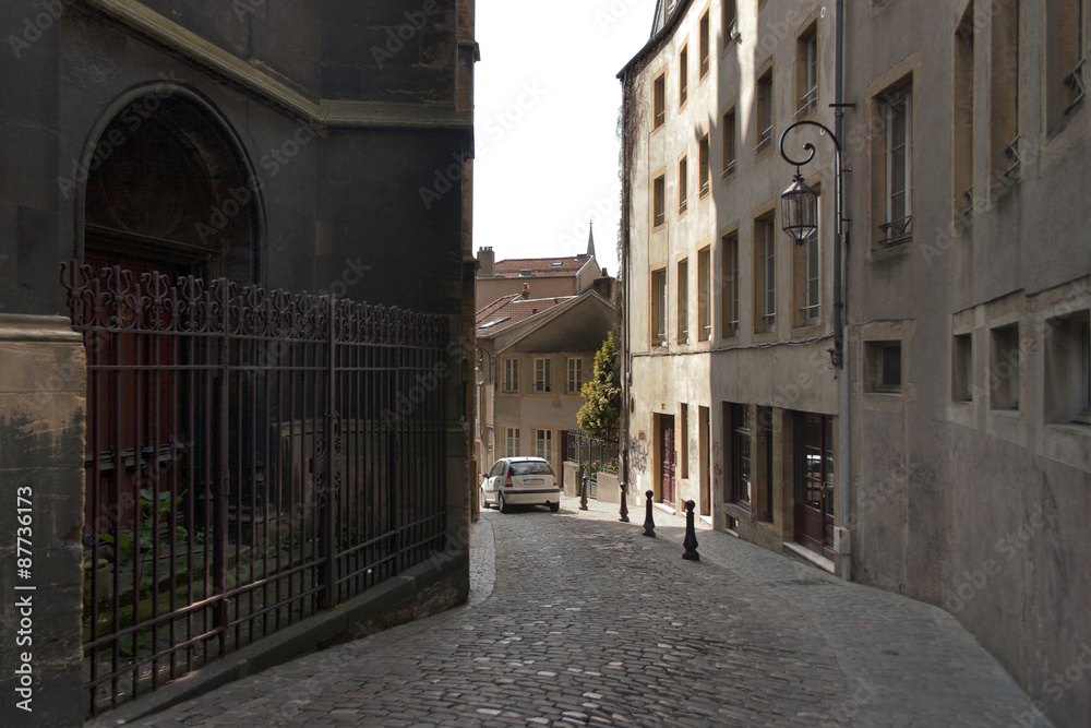views of the historic center of Metz, France