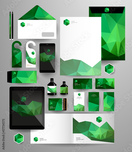 Abstract polygonal business set.