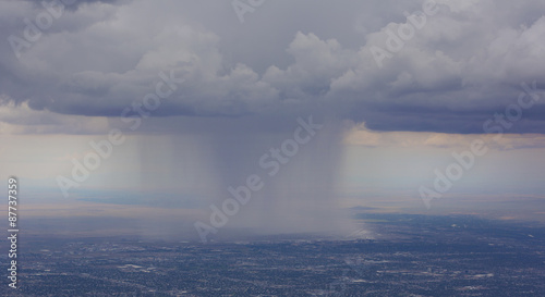 Dramatic rain storm over Albuquerque Airport